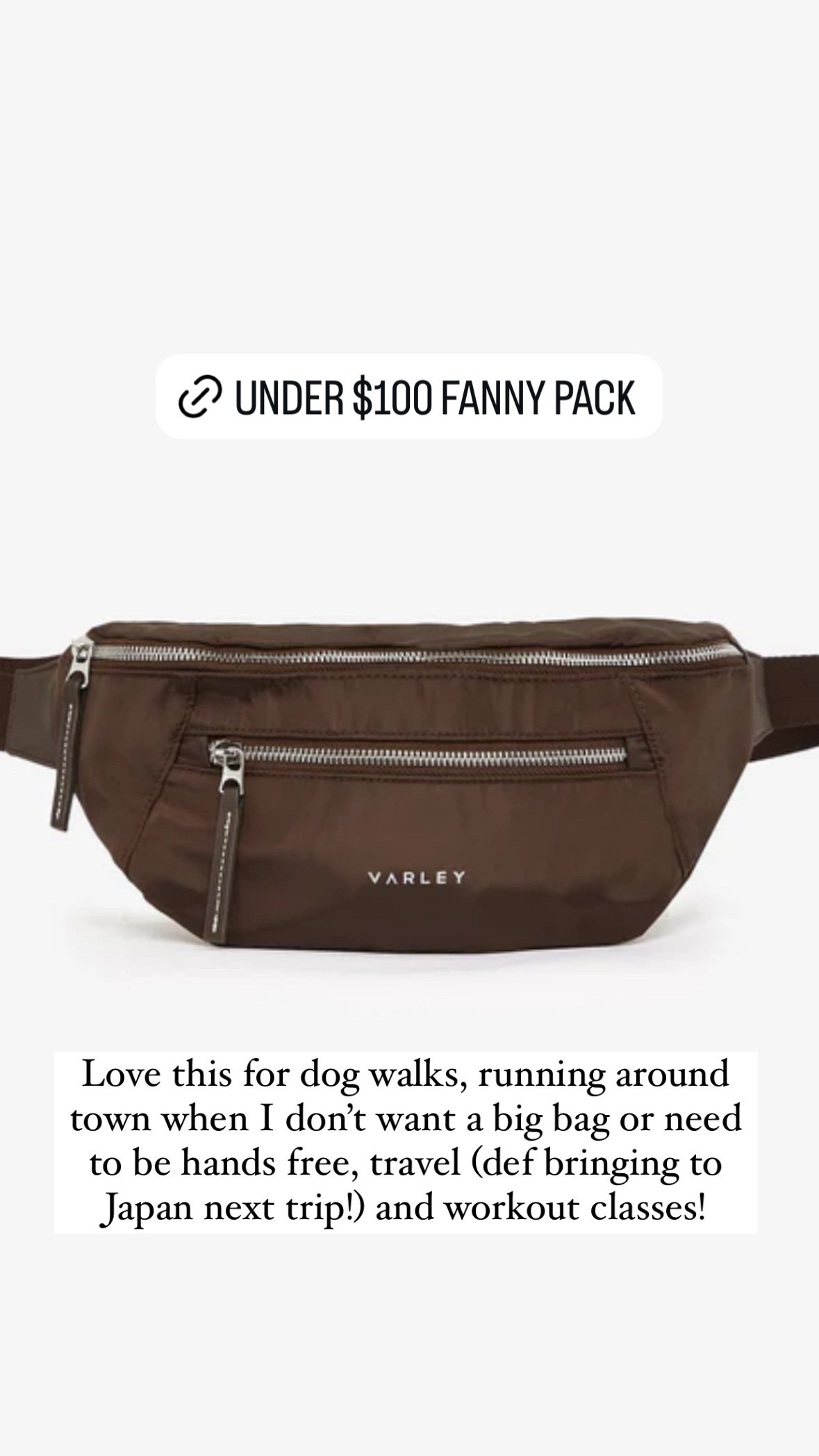 Cute belt bag for running errands! Fanny pack, travel. 

#LTKFitness #LTKActive #LTKFindsUnder100