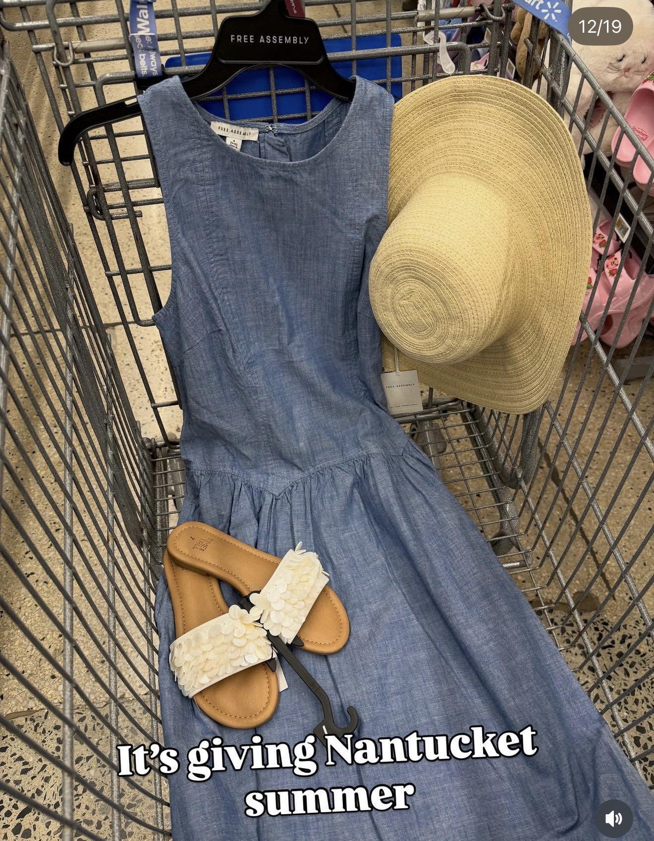 Walmart summer outfit idea with this chambray dress, the drop waist is very on trend. Great quality. Fit is true to size. #walmartfashion