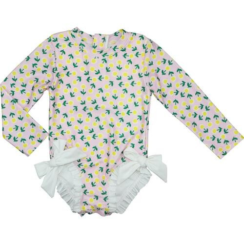 Pink And Yellow Daisy Rashguard Swimsuit - Shipping Mid-March | Cecil and Lou