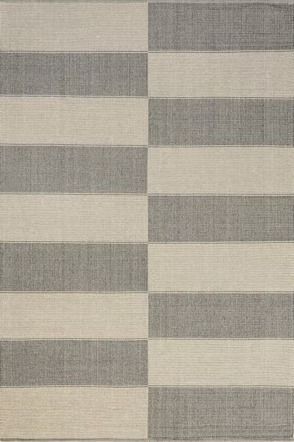 Grey Boxelder Checked Cotton 8' x 10' Area Rug | Rugs USA