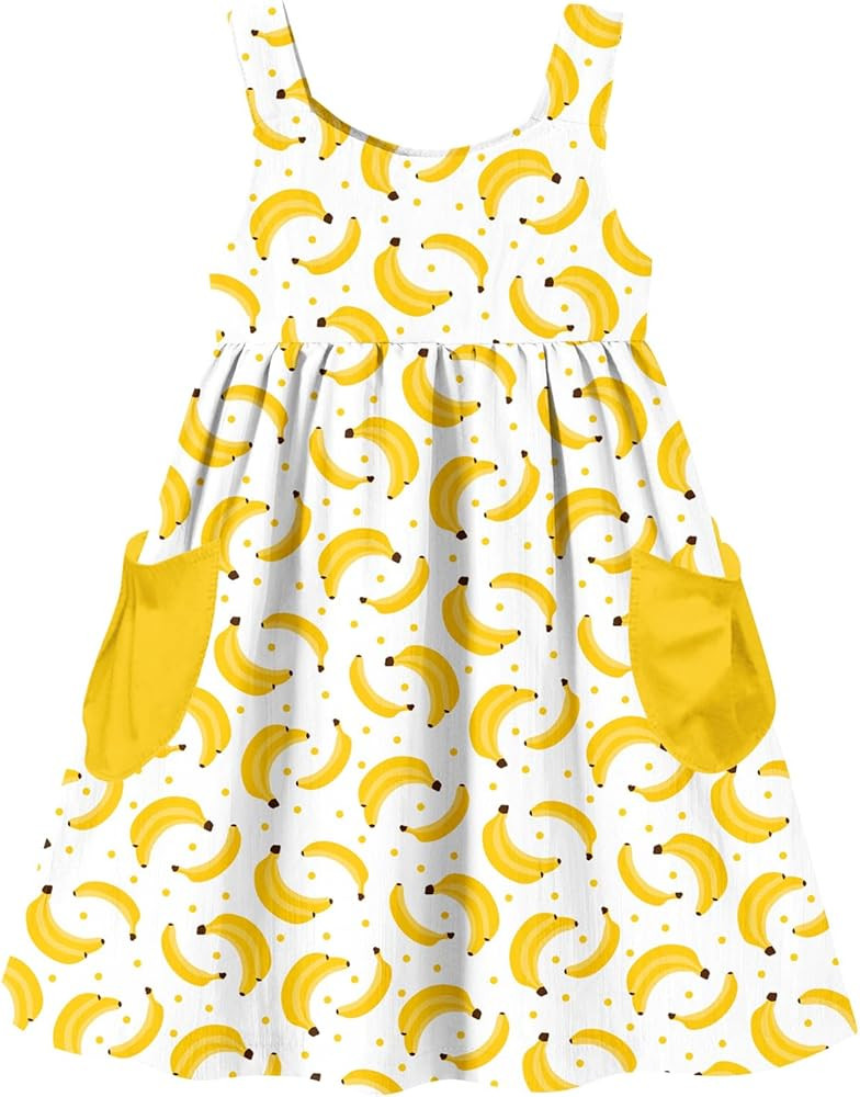 Little Girls Summer Sleeveless Dress Toddler Print Casual Sundress 2-7 Years | Amazon (US)