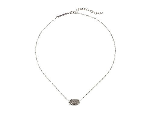 Kendra Scott Elisa Statement Silver Pendant Necklace Rhodium/Platinum Drusy One Size | Amazon (US)