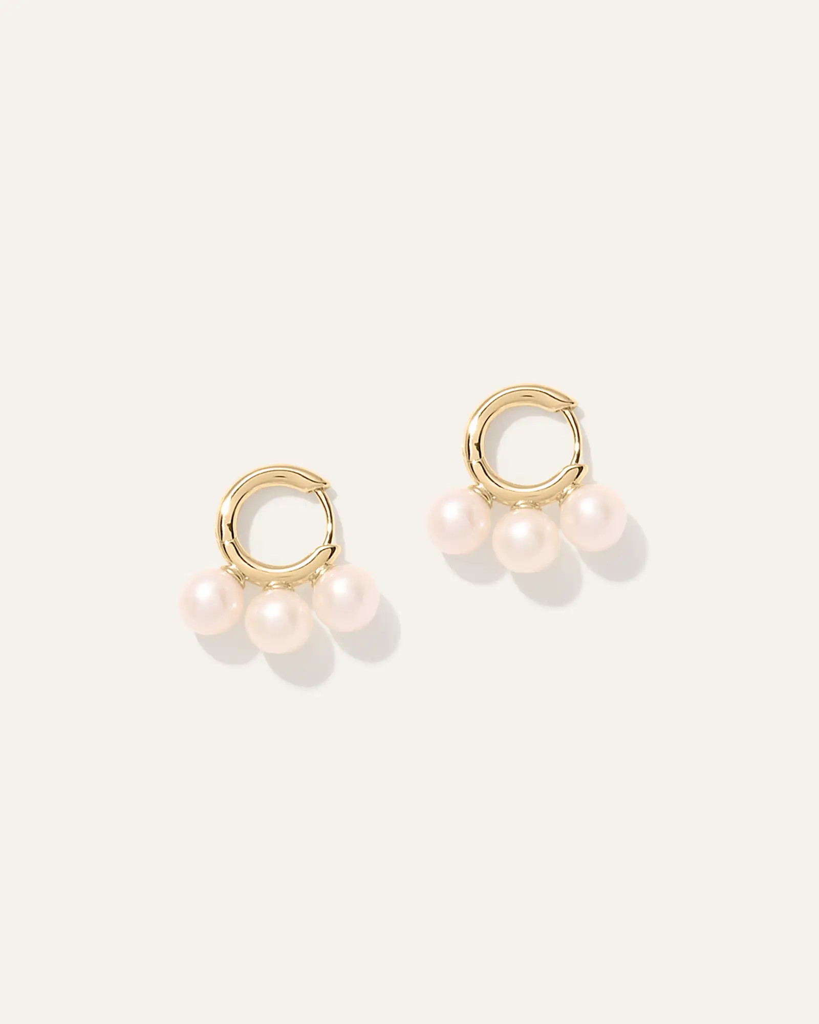 Triple Freshwater Pearl Hoops | Quince