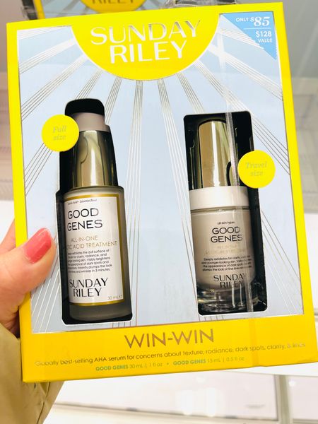 Gift giving season over? Not when it comes to your skin☺️Found this great deal in #target A full size and travel sized #sundayriley Good Genes for $85. That’s a steal considering one full sized bottle alone cost that much. One of my skincare staples, this is a classic product for anyone with hyperpigmentation, fine lines, and early signs of aging concerns☺️



#ltkskincare #skincaresets #giftsforher #ltkskin #skincarelover #skincareproducts #skincaresets 

#LTKtravel #LTKunder100 #LTKbeauty