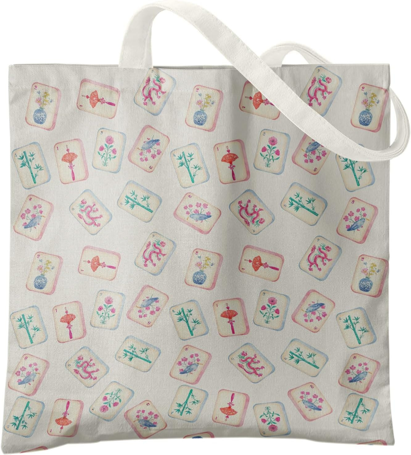 Retro Canvas Tote Bags for Women, Mahjong Gifts, Gifts for Mahjong Lovers | Amazon (US)