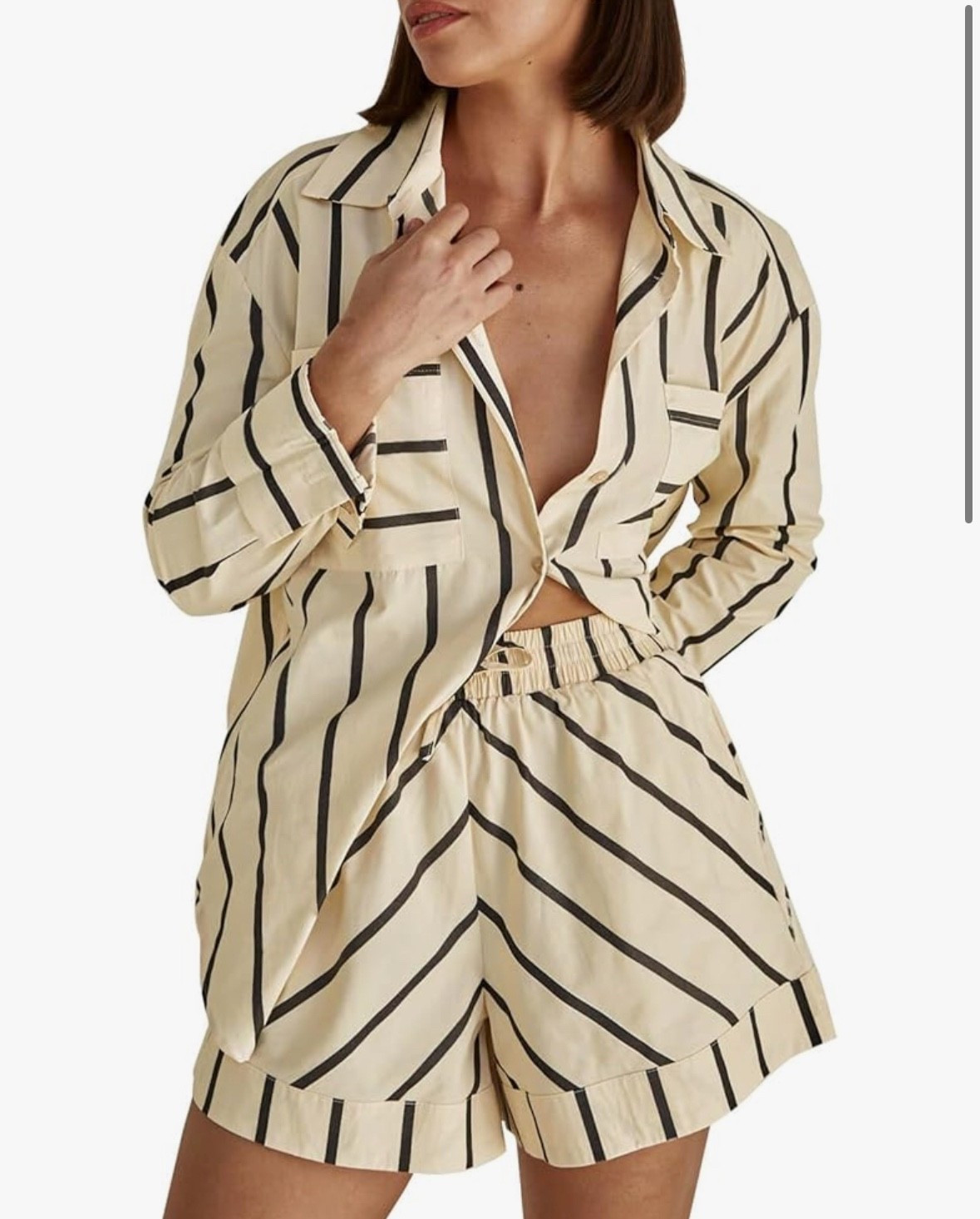 Tankaneo Womens Striped 2 Piece Outfits Button Down Shirts and Shorts Lounge Matching Sets

#LTKOver40 #LTKxVICI #LTKSeasonal