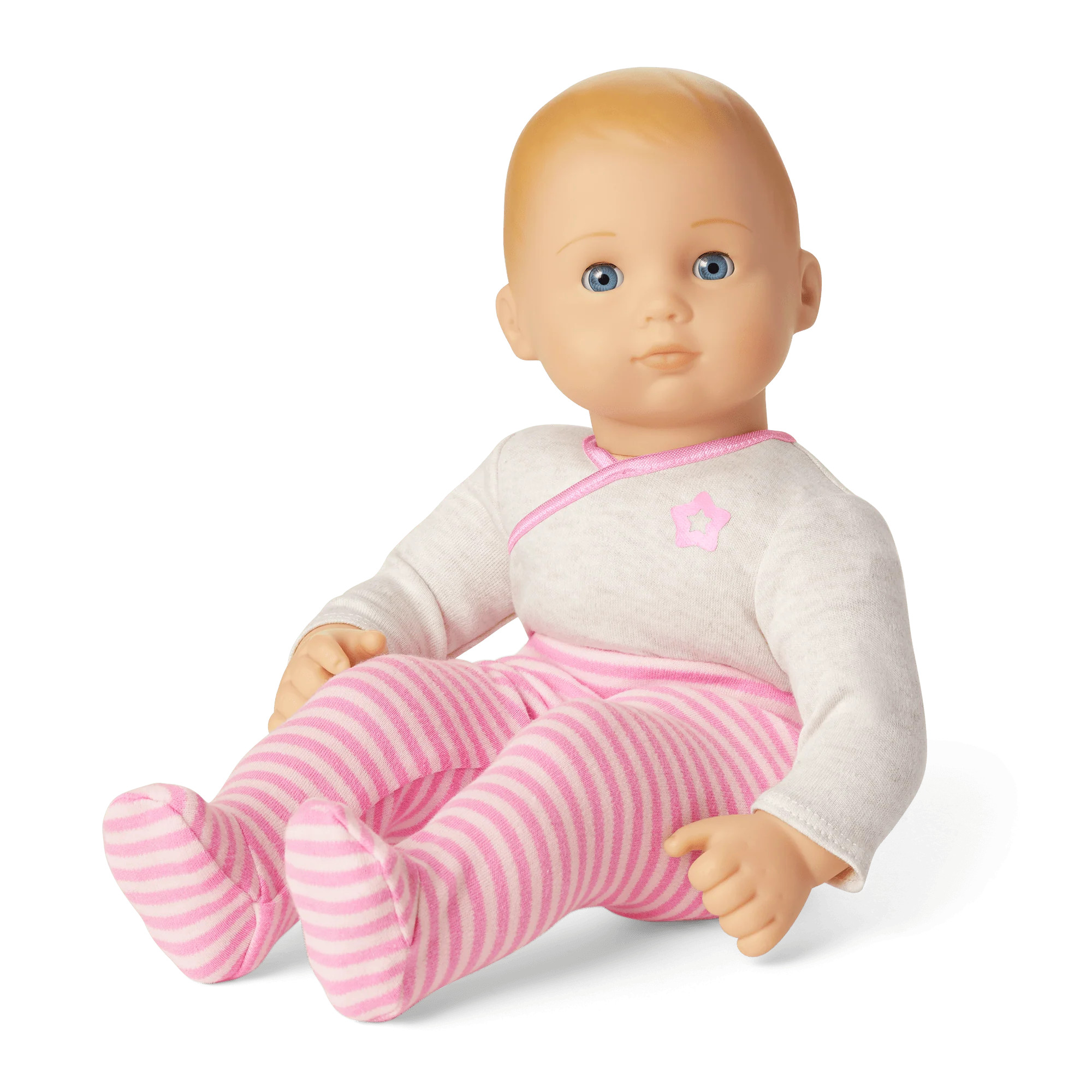 Bitty Baby® Doll #3 with blonde hair in Pretty Pink | American Girl