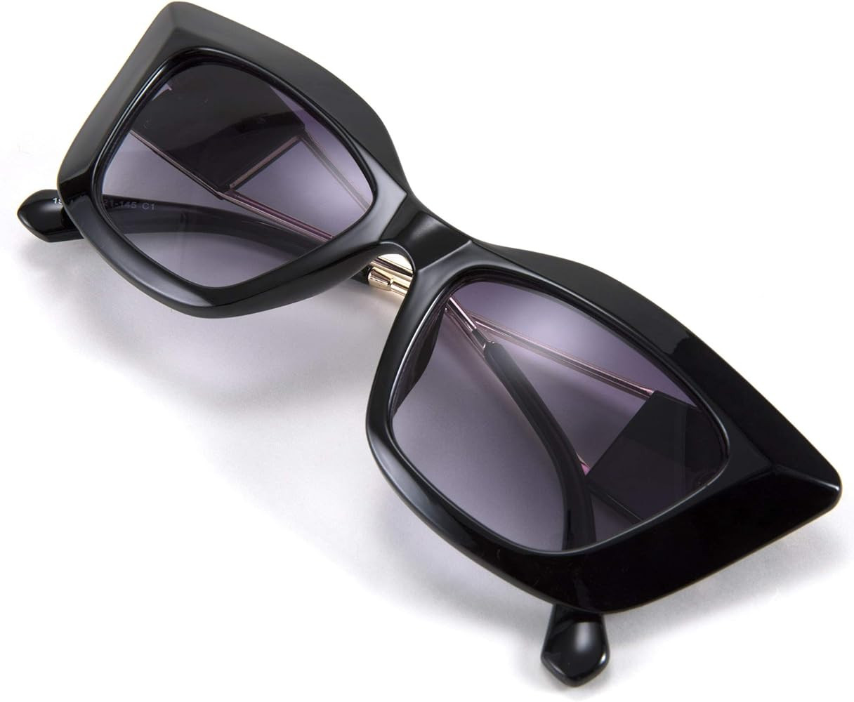 FEISEDY Retro Thick Square Cateye Sunglasses Women Men ARIZONA DREAM Metal Temple B2710 | Amazon (US)