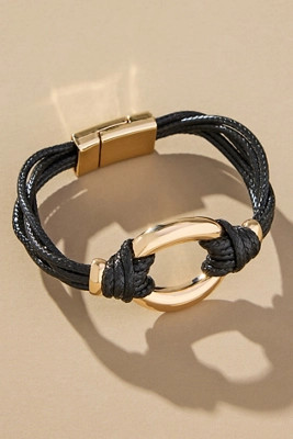 Faux-Leather Knot Hardware Bracelet | Anthropologie (US)