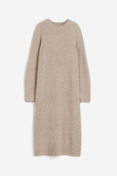 Knitted dress - Beige - Ladies | H&M GB | H&M (UK, MY, IN, SG, PH, TW, HK)