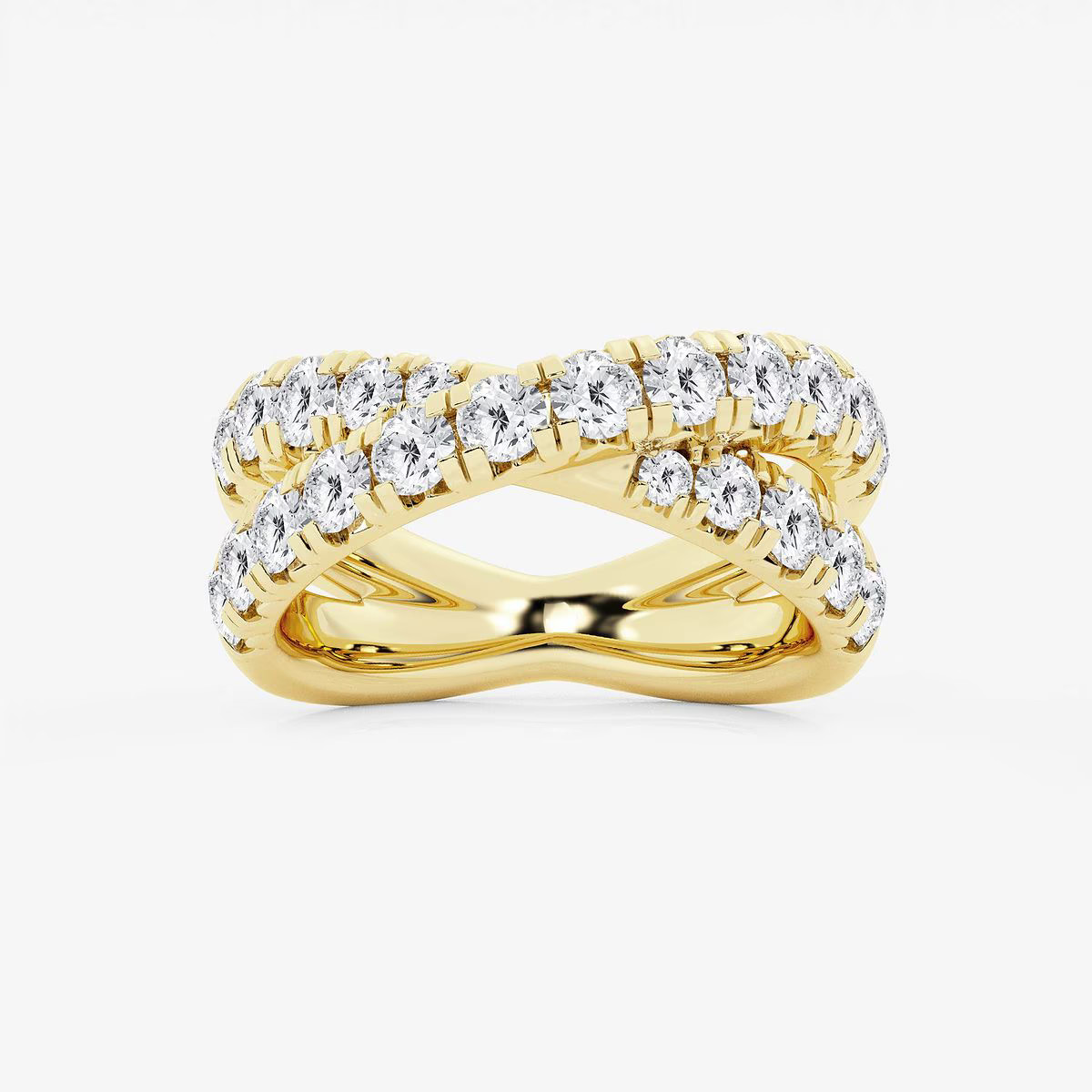 Harmony 2 ctw Round Lab Grown Diamond Crossover Band
							
								
									14K Yellow Gold, D... | Grown Brilliance