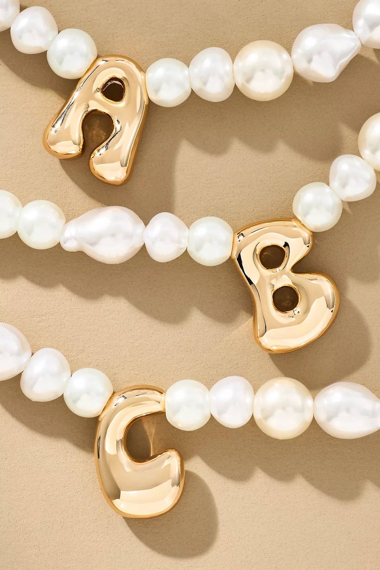 Pearl Bubble Letter Monogram Necklace | Anthropologie (US)
