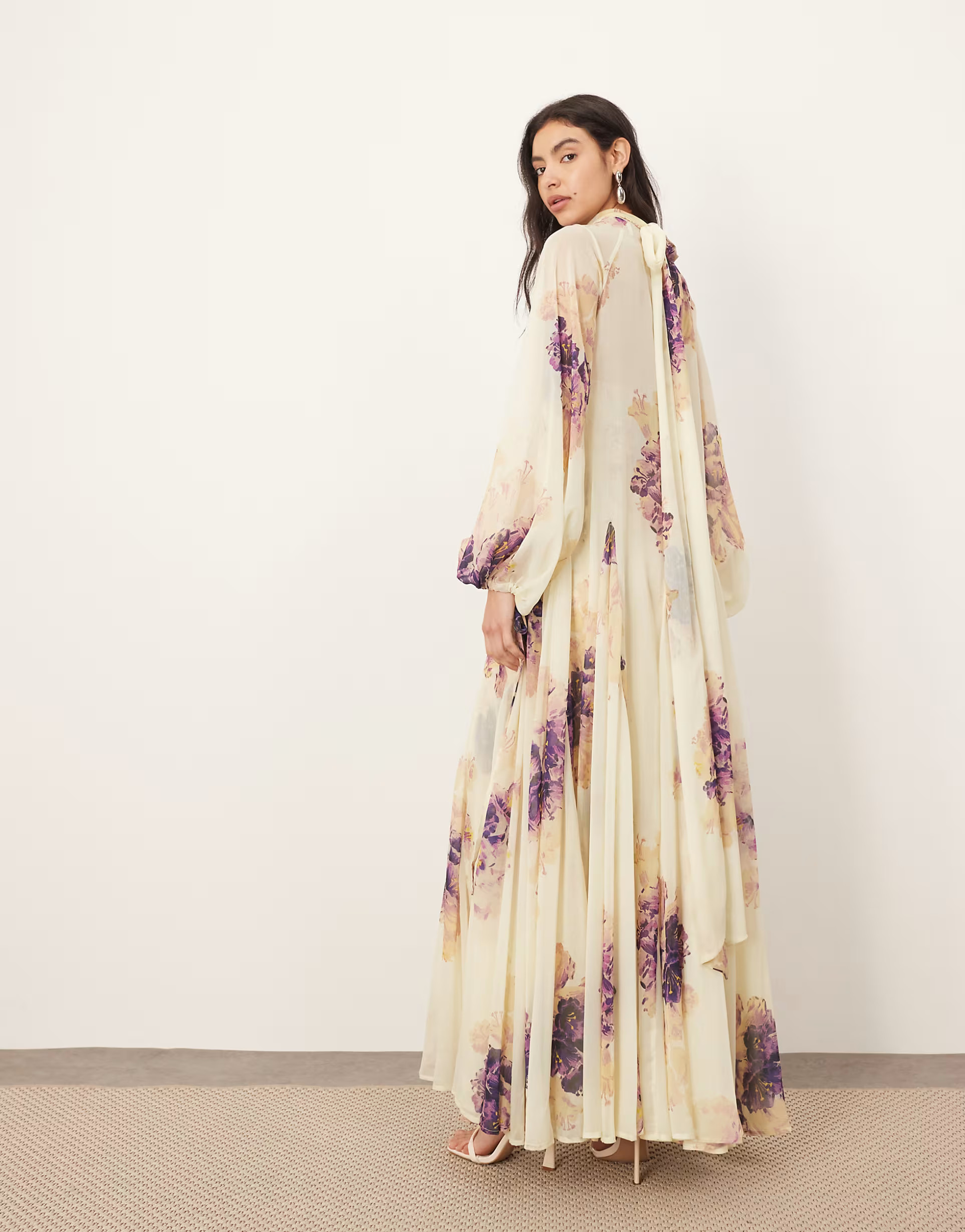 ARRANGE high neck trapeze maxi dress in painterly floral | ASOS (Global)