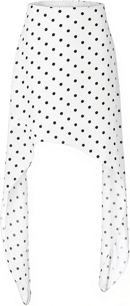 EXLURA Women Summer Boho Skirts Polka Dot Asymmetrical Midi Skirt Y2K Elastic Waist Flowy Skirts ... | Amazon (US)