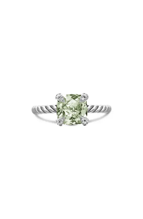 David Yurman Chatelaine® Ring with Semiprecious Stone & Diamonds in Prasiolite at Nordstrom, Size 9 | Nordstrom