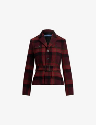 Checked Belted-Waist Wool-Blend Jacket | Selfridges