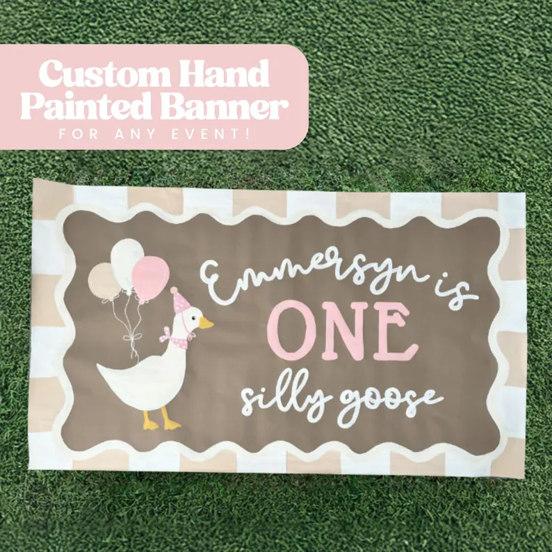 Hand Painted Silly Goose Banner, Hand Painted Party Banner, Hand Painted Craft Paper Banner, Pain... | Etsy (US)