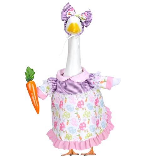 EKOREST Easter Porch Goose Outfits for 23 Inch Lawn Statue, Funny Eggs Carrots Costume for Plastic/Cement Statue, Duck Sculpture Clothes for Yard Patio Party Decoration | Amazon (US)