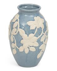 6.5x10.5 Floral 3d Embossed Matte Ceramic Vase | TJ Maxx