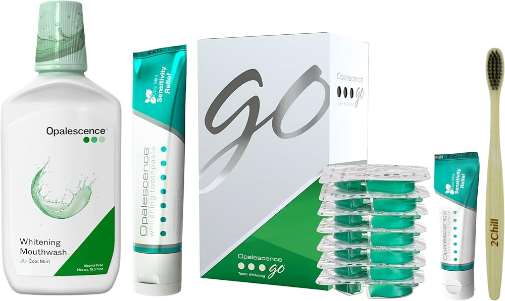 Opalescence Go Teeth Whitening Kit 15% Hydrogen Peroxide 7 Treatments with Sensitive Toothpaste 4... | Amazon (US)