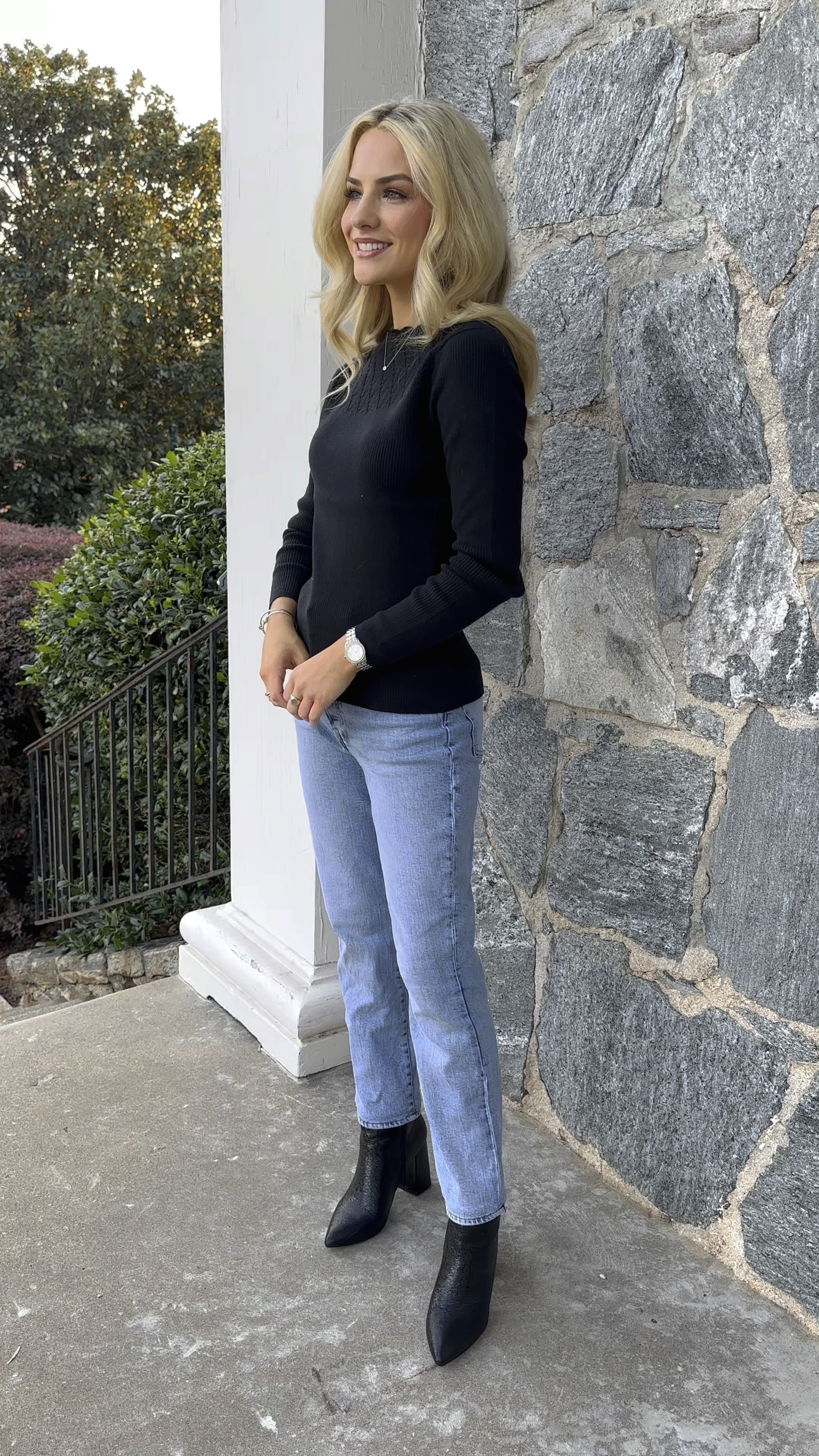 Classic fashion is a must have! Elevated basics are a wardrobe staple. This black sweater is the perfect capsule piece with unique Diamond details to stand out. The brown leather jacket is truly one of a kind with beautiful leaf detailing for a very luxurious look. 

#LTKStyleTip #LTKWorkwear