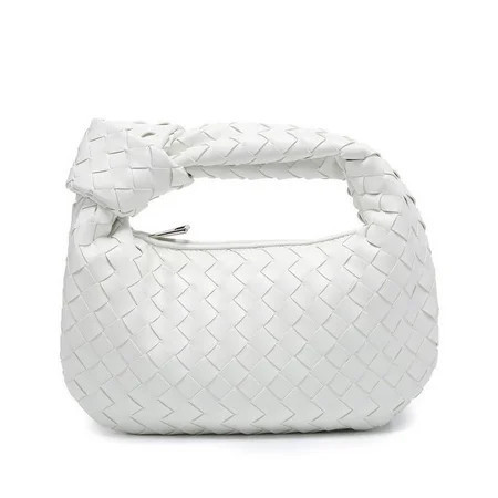 Kcomotee Knoted Woven Handbag for Women Fashion Designer Ladies Hobo Bag Bucket Purse Faux Leather.White | Walmart (US)