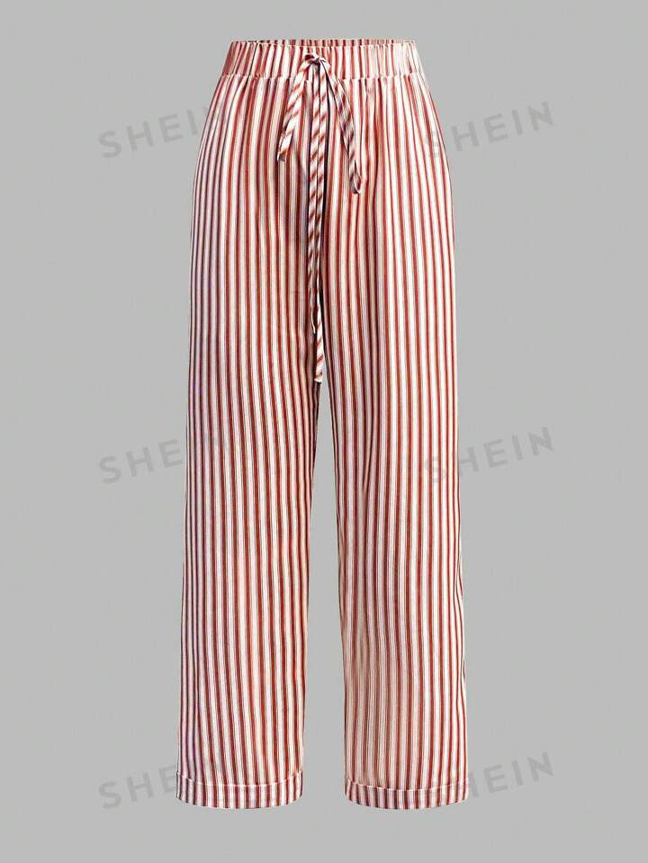SHEIN LUNE Women's Striped Print Simple Daily Long Pants | SHEIN USA | SHEIN