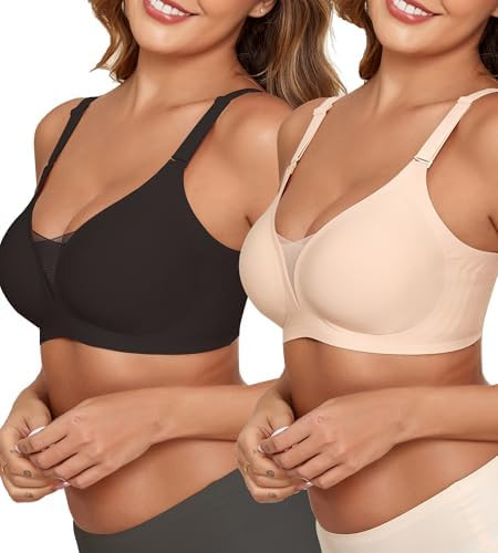 COOL CUTE Jelly Bras for Women No Underwire Sexy V-Neck Mesh Comfy Wireless Bralettes Seamless Ev... | Amazon (US)