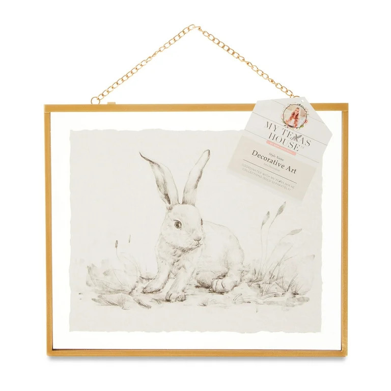 Bunny Sketch Easter Wall Decor, 10 in x 12 in, by My Texas House | Walmart (US)