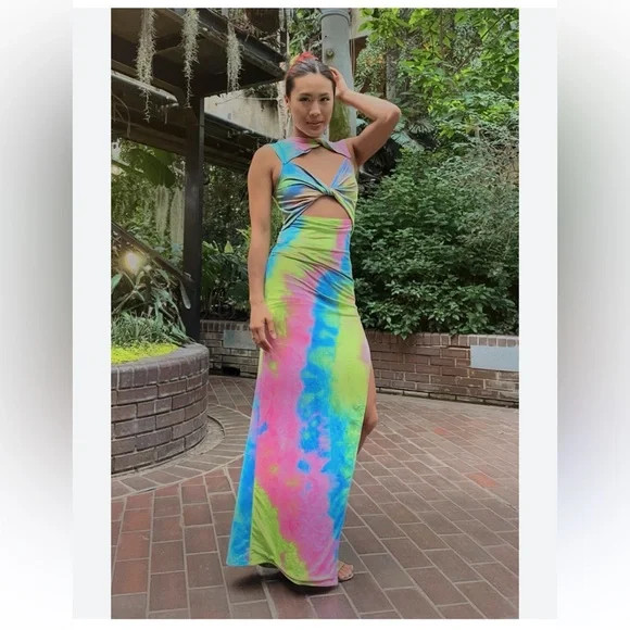 Bronx & Banco Daphne maxi side slit tie dye Dress | Poshmark