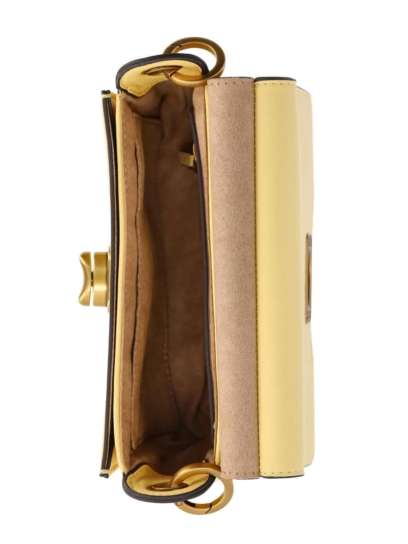 Scoop Women's Faux Leather Top Handle Mini Bag with Crossbody Strap, Yellow | Walmart (US)