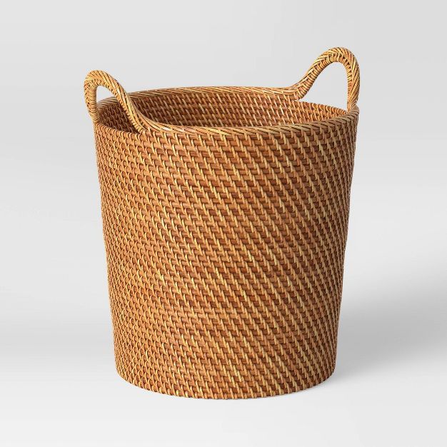 Rattan Decorative Fall Basket with Tapered Handles Brown 14" x 12" - Threshold™ | Target