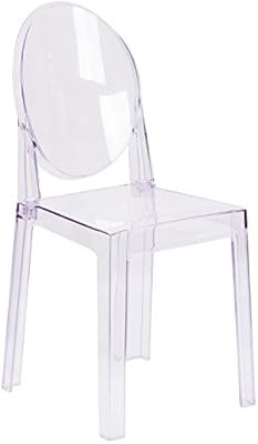 Flash Furniture Ghost Chair with Oval Back in Transparent Crystal | Amazon (US)