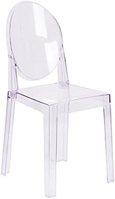Flash Furniture Ghost Chair with Oval Back in Transparent Crystal | Amazon (US)