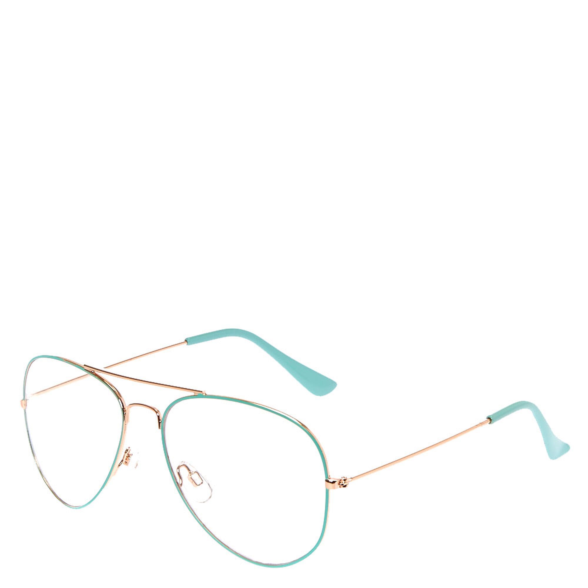 Mint and Gold Aviator Frames | Claire's (US)