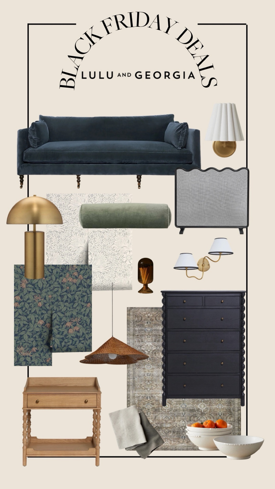 Black Friday, lulu and Georgia, home decor, home decor sales, trendy decor, interior decorating, interior design, interiors, sconce, lamp, wallpaper, velvet couch, drawers, dresser, end table, nightstand, rug

#LTKCyberWeek #LTKsalealert #LTKhome