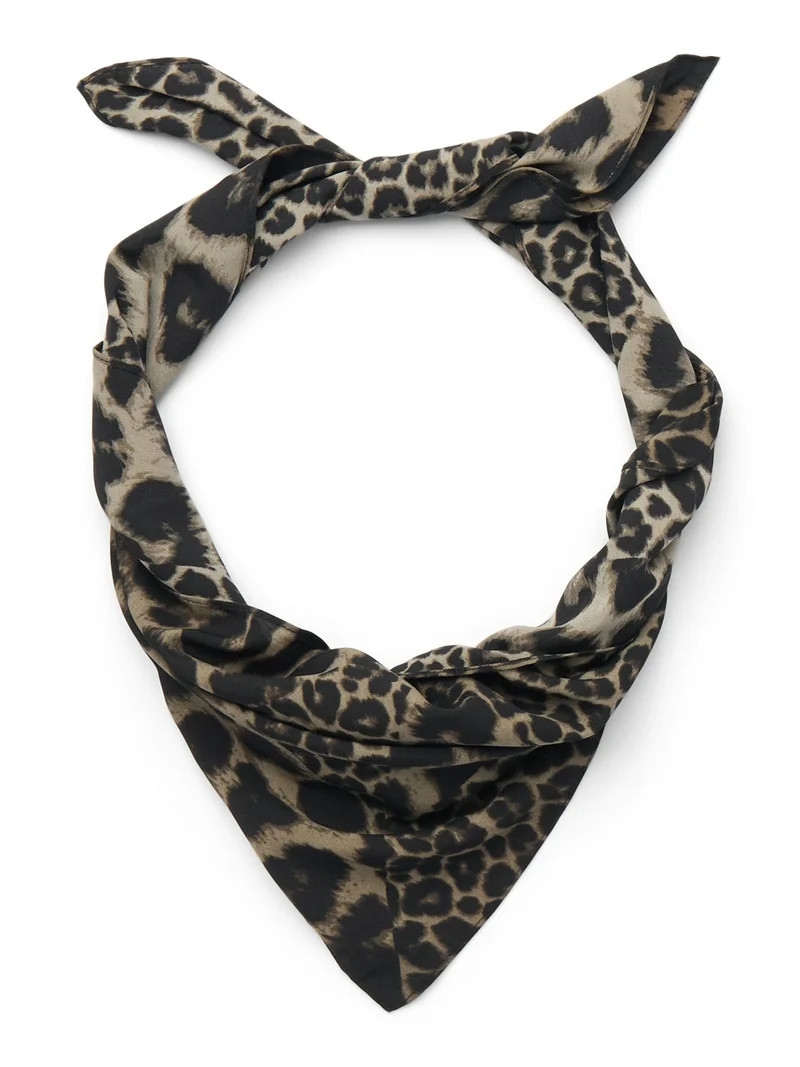 Time and Tru Women's 30 X 30 Square Scarf, One Size, Leop/Pod Green | Walmart (US)