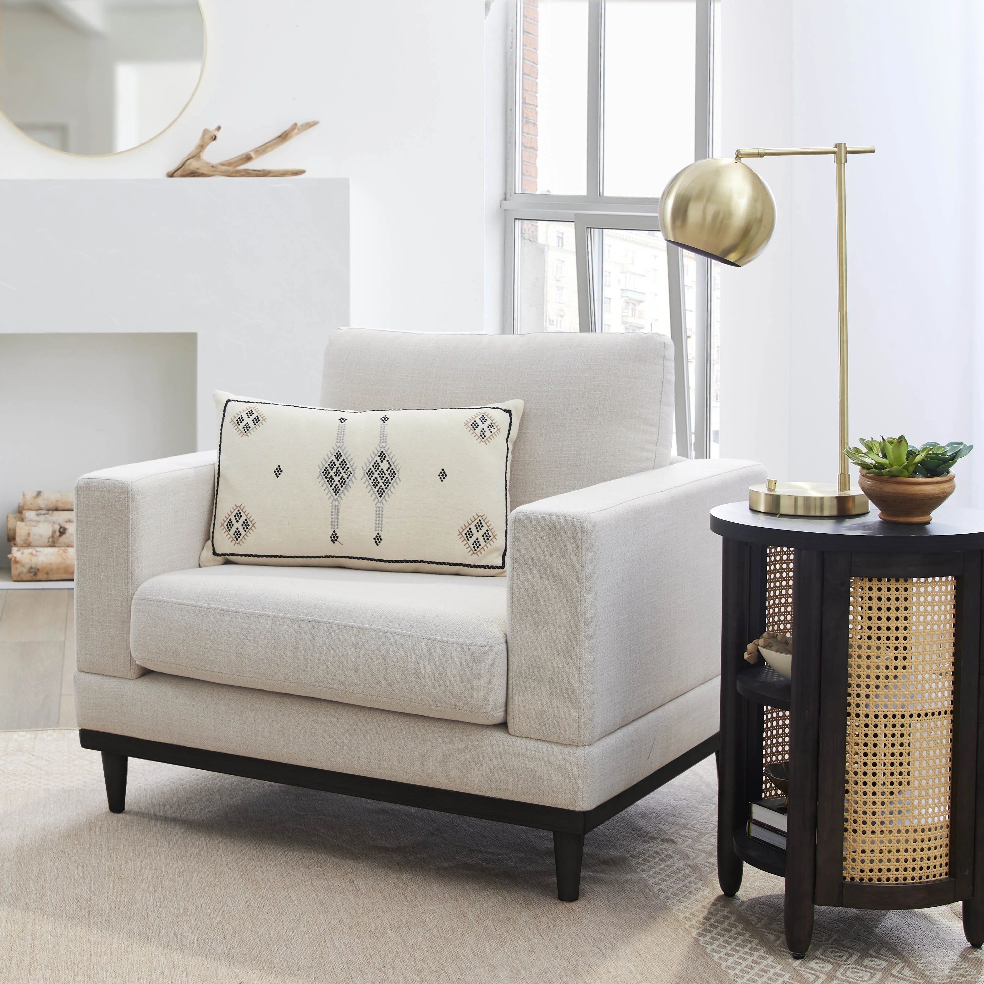 Better Homes & Gardens Springwood Wood Frame Accent Chair, Charcoal Finish - Walmart.com | Walmart (US)
