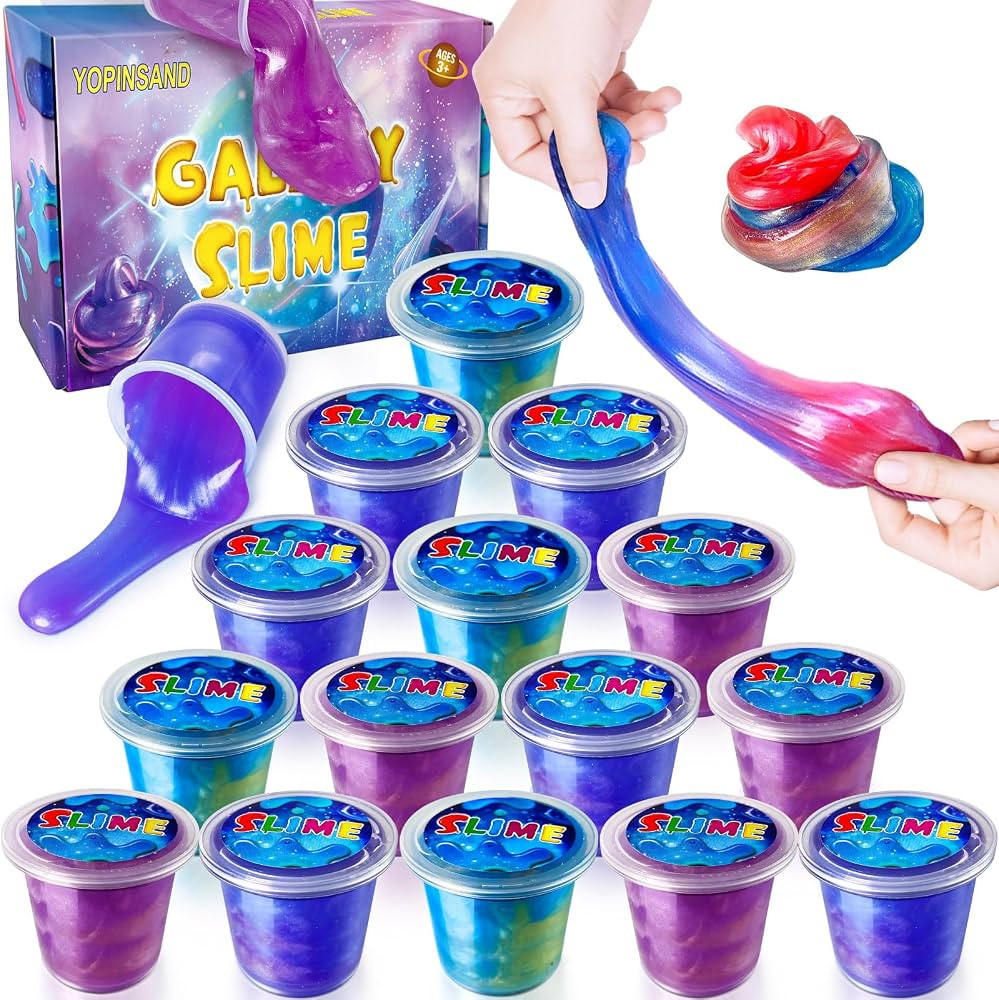15 Pack Galaxy Slime Kit, Slime Party Favors for Kids, Stretchy & Non-Sticky Slime Pack, Slime To... | Amazon (US)