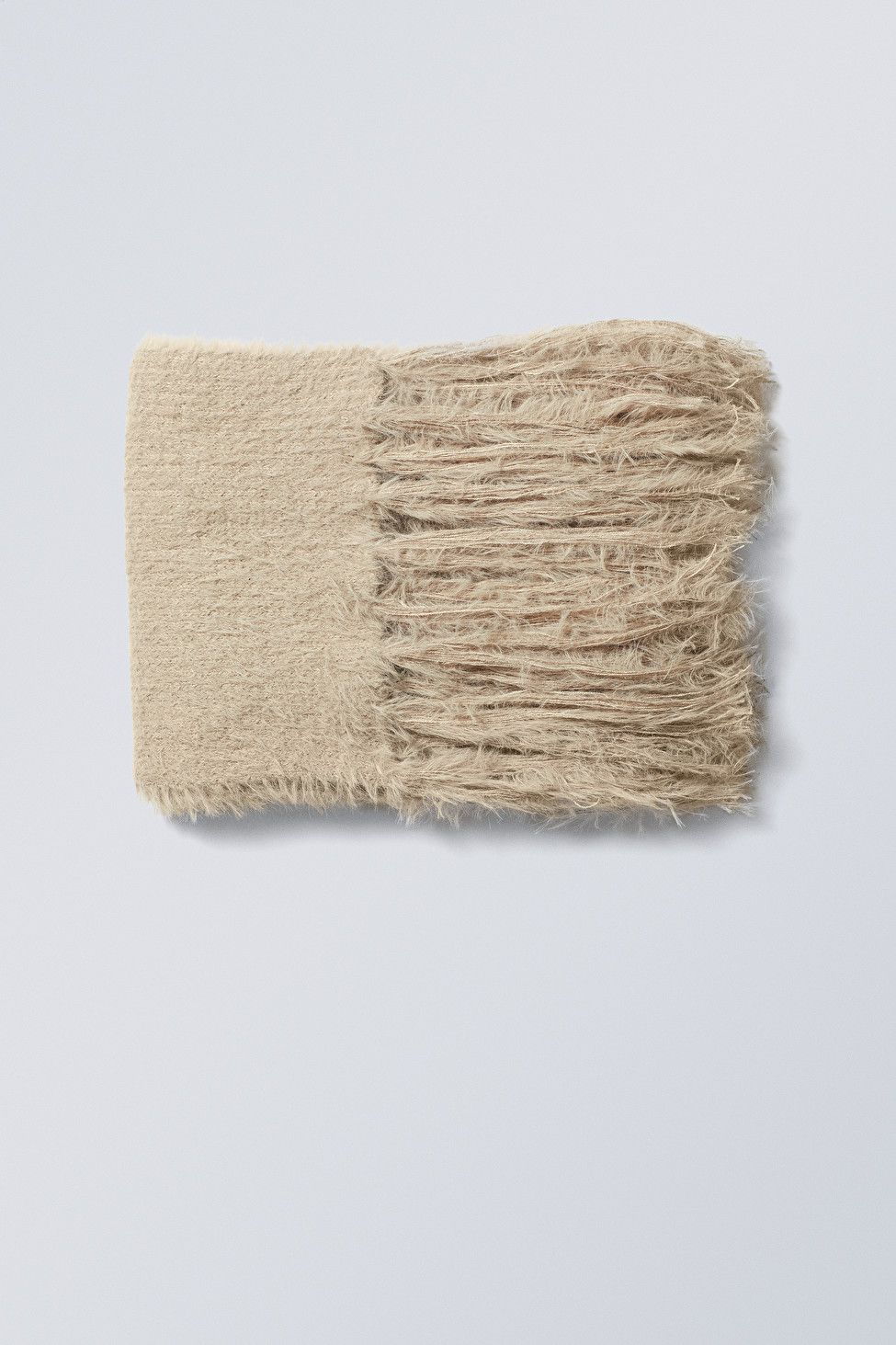 Ella Hairy Knit Scarf - Oatmeal - Weekday GB | Weekday