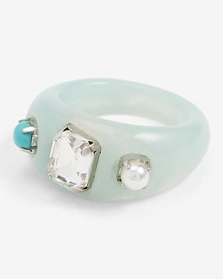 Resin Rhinestone Embellished Ring | Express