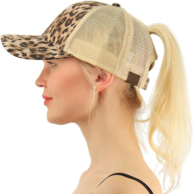 C.C Ponytail Messy Buns Trucker Ponycaps Plain Baseball Visor Cap Dad Hat | Amazon (US)