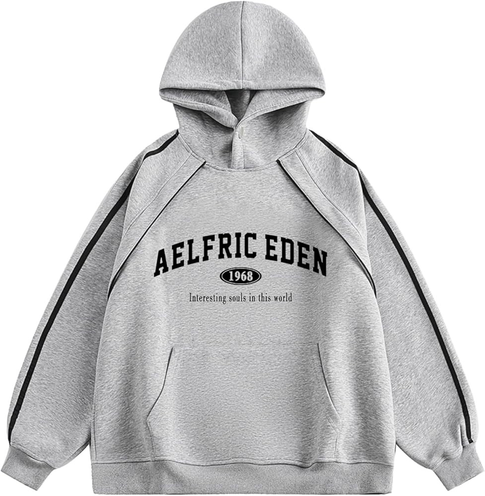 Aelfric Eden Oversized Hoodie Vintage Letter Print Hoodies Novelty Hooded Sweatshirt with Pocket | Amazon (US)