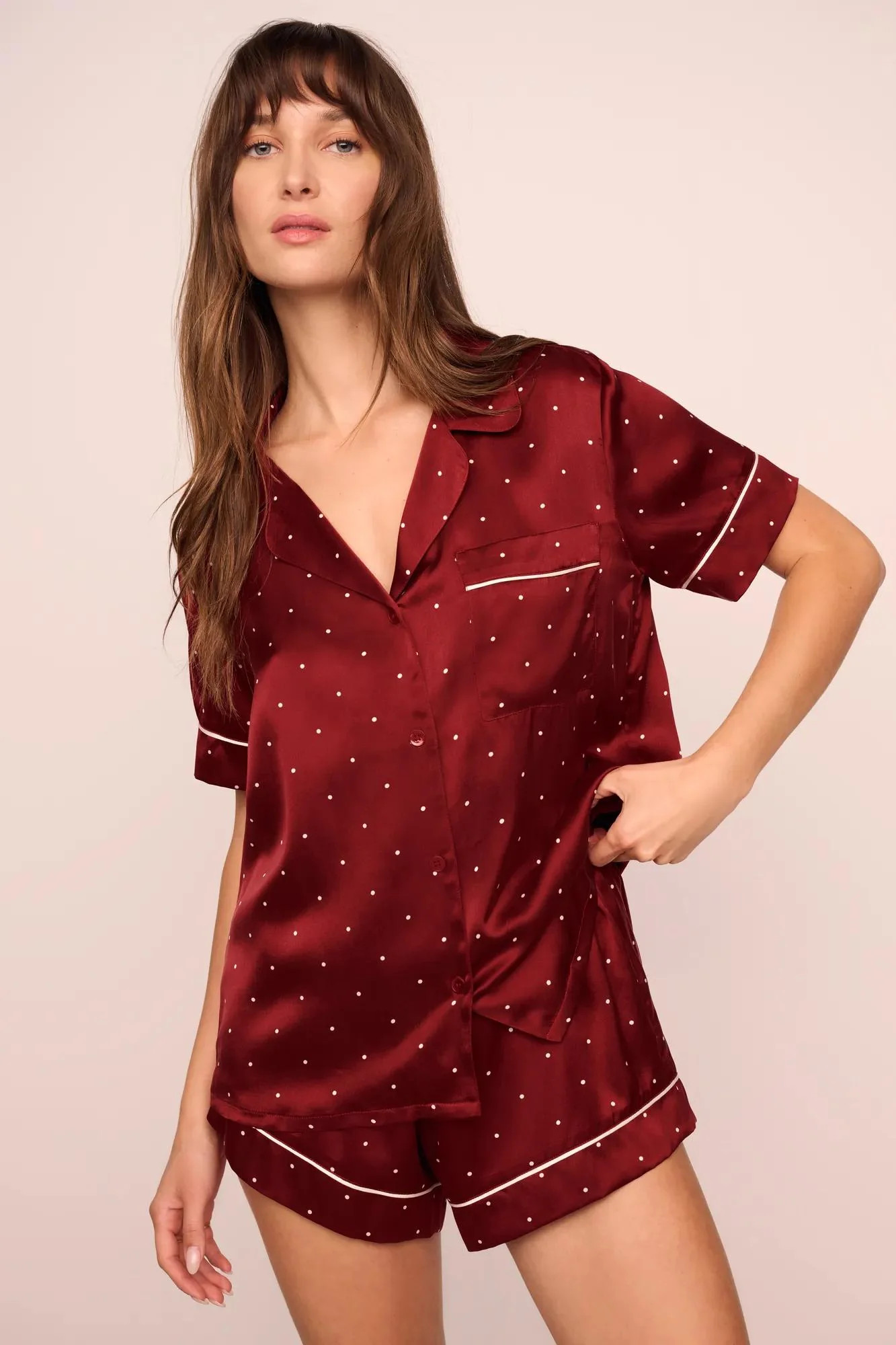 Eberjey x  Lily Aldridge - Inez Washable Silk Printed Short PJ Set | Eberjey