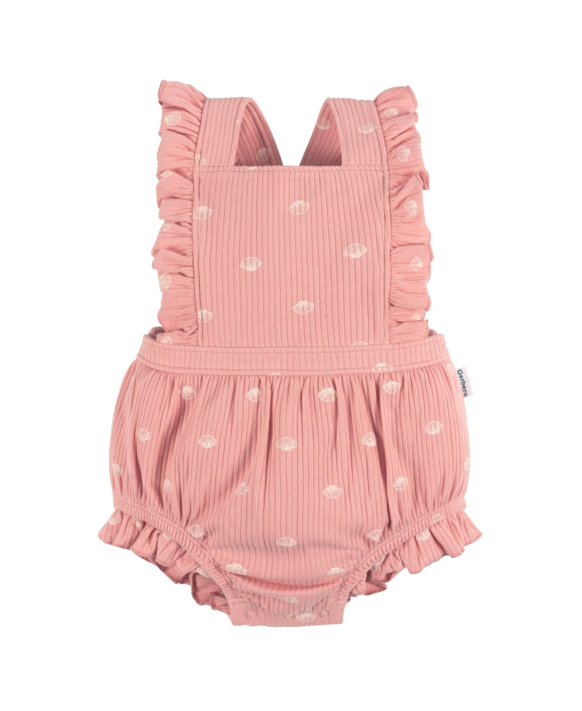 Gerber Baby Girls Sleeveless Ruffle Romper - Seashell | Macy's