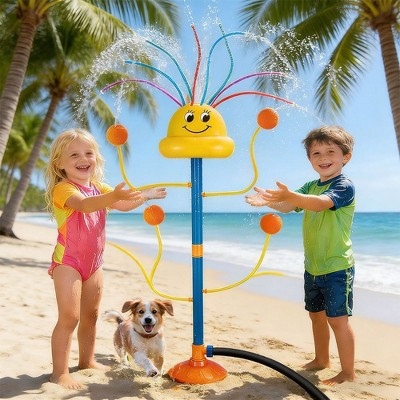 Smile Face Rainbow Water Sprinkler, Backyard Lawn Outdoor Yard Splash Toy Summer Family Games Fun Water Toys for Kids 3-8 | Target