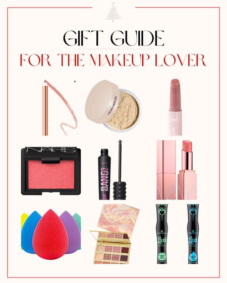 Gift Guidry for the makeup lover, nars, Laura merrier, Charlotte tilbury, tarte juicy lips, mascara, Beakey, essence, mascara, eyeshadow 

#LTKstyletip #LTKSeasonal #LTKbeauty