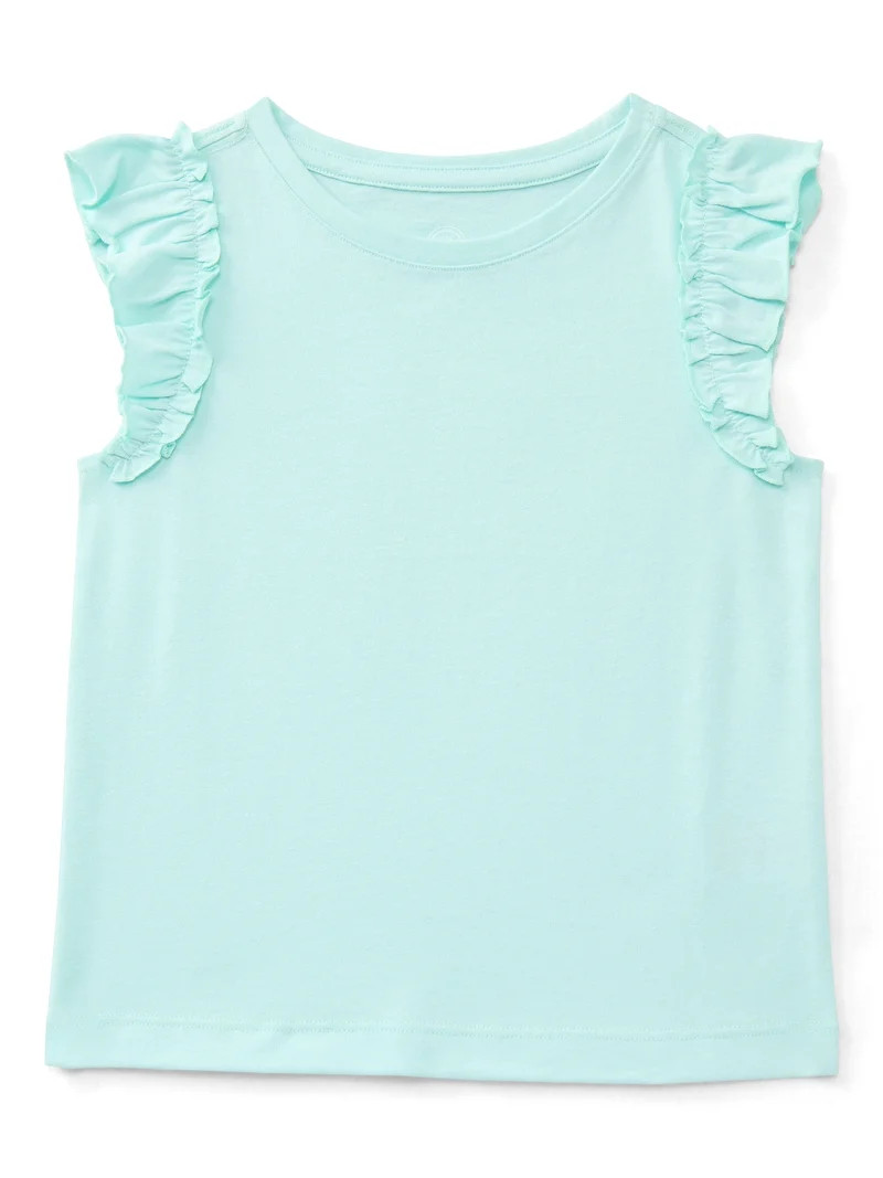 Wonder Nation Toddler Girls Tee with Flutter Sleeves, Sizes 18M-5T | Walmart (US)