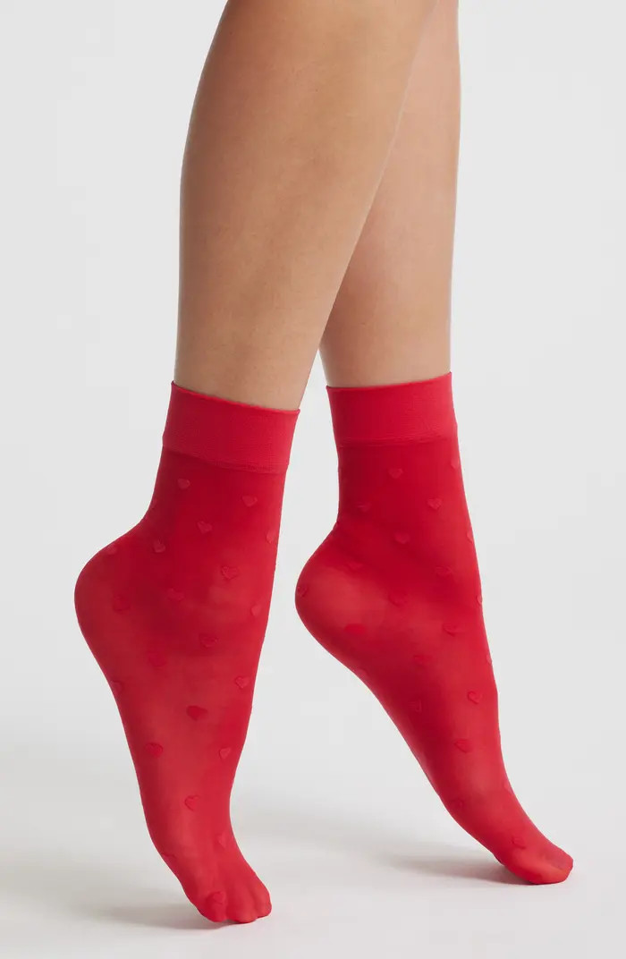 Heart Sheer Ankle Socks | Nordstrom