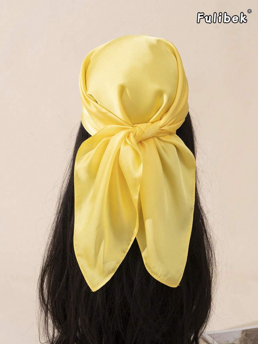 1pc 70cm Women's Solid Color Bandana/Square Scarf, Versatile Accessory For Seasons - Suitable For... | SHEIN